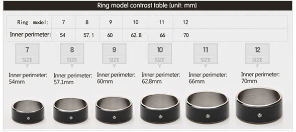 nfc smart ring size