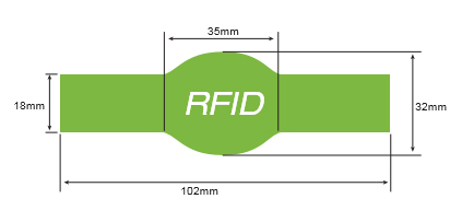 OP005 RFID Silicone Wristband Size