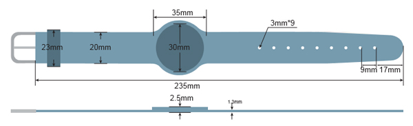 RFID Plastic Wristbands(PVC) Size