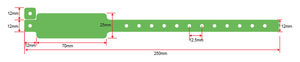 RFID Plastic Wristbands Size