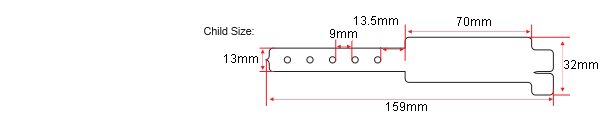 RFID Plastic Wristbands Size