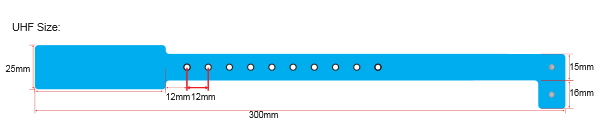 RFID Plastic Wristbands Size