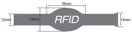 OP015 RFID Silicone Wristband Size