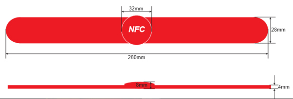OP025 RFID Silicone Wristband Size