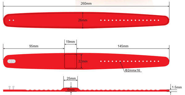 OP037 RFID Silicone Wristband Size