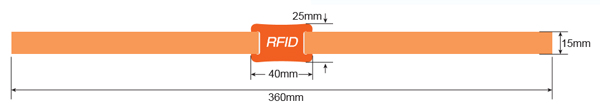 OP011 RFID Woven Wrsitbands Size