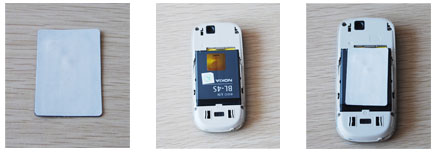 Stick NFC Tag inside back side of phone